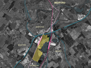 Map with the planning application area highlighter.