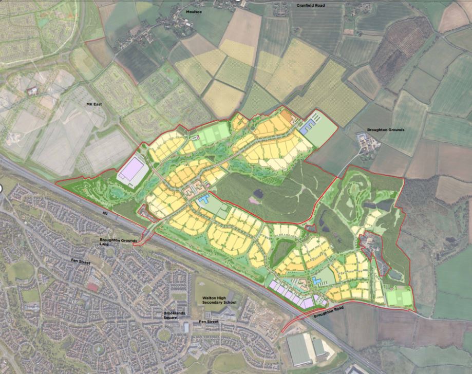 Map showing the proposed plan for Milton Keynes expansion
