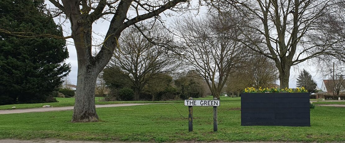 View of The Green sign at Upper Caldecote