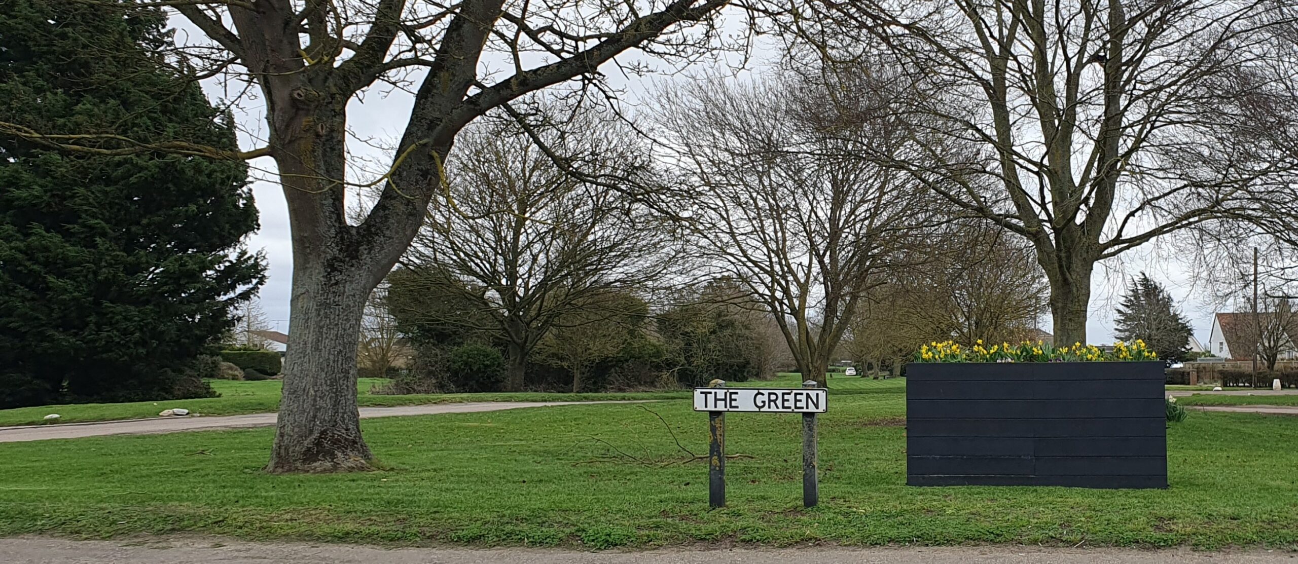 View of The Green sign at Upper Caldecote