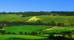 View of Chiltern Hills with Whipsnade chalk lion