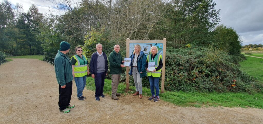 People receiving an award at Clophill Lakes