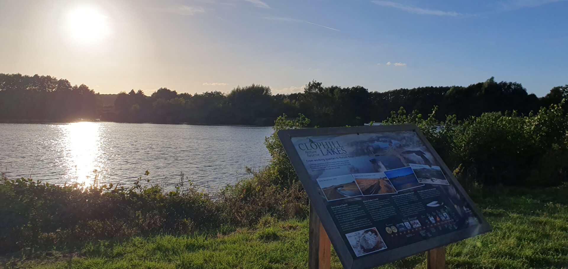 Evening view at Clophill Lakes nature reserve